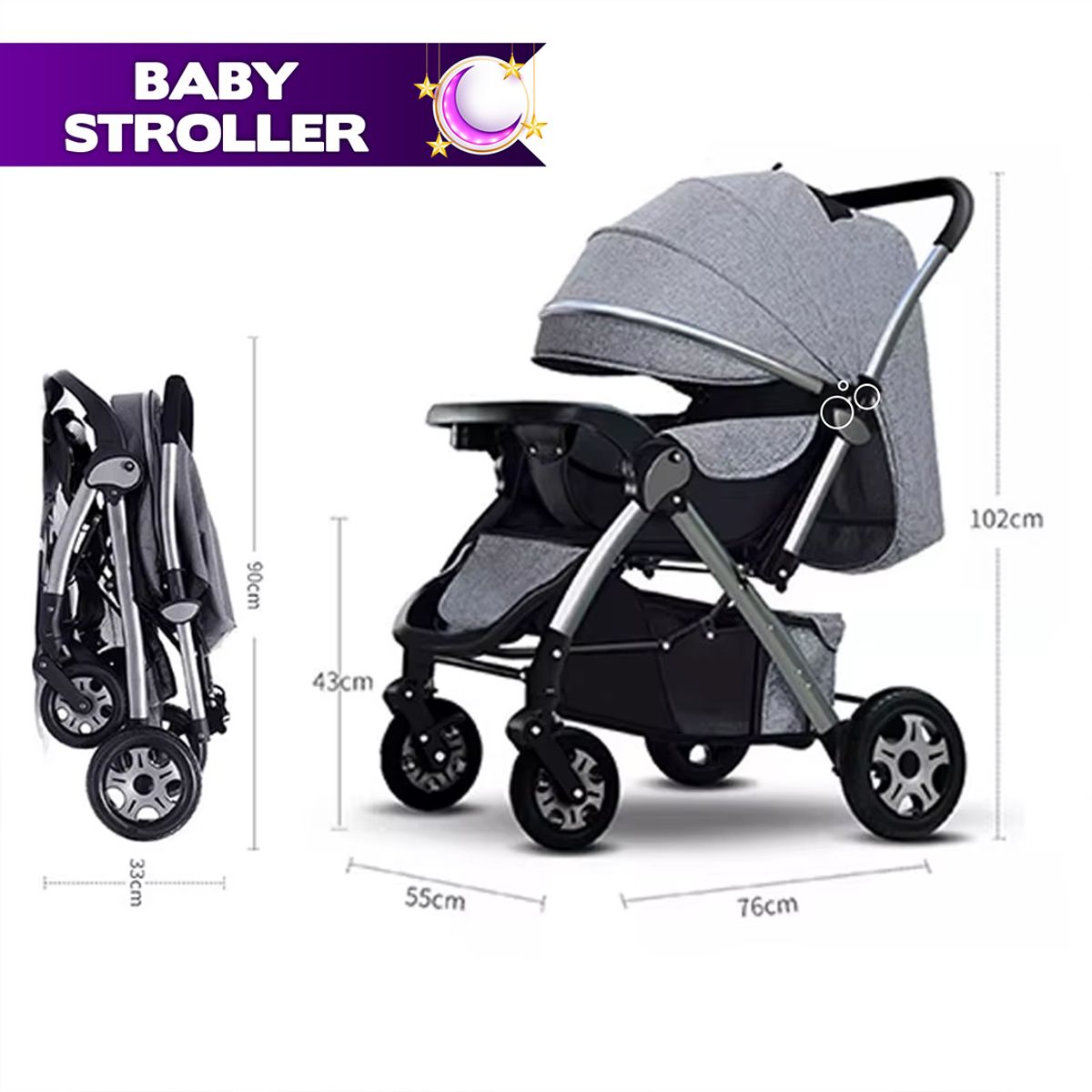 GENERICO - Coche plegable stroller AZUL