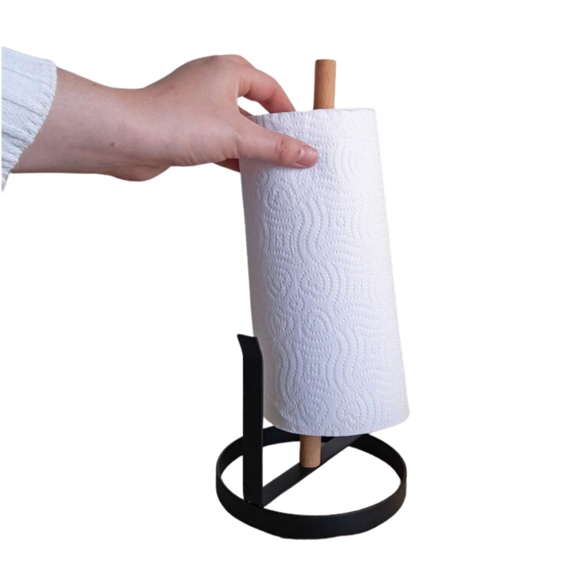 INSPIRA - Porta Porta Papel Toalla de Acero y Madera