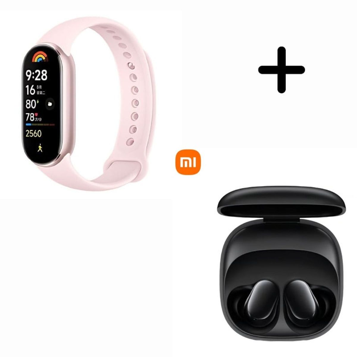 XIAOMI - Xiaommi Smart Band 9 Rosa + Audifono Xiaomi Buds 6 Play - Negro