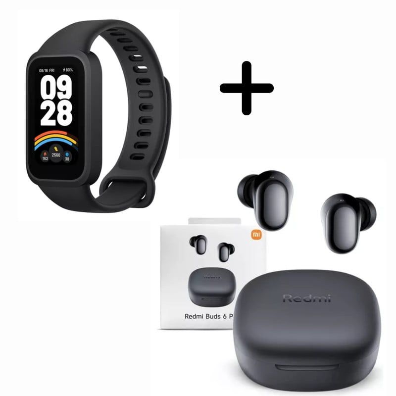 XIAOMI - Xiaomi Smart Band 9 Active + Audifono Xiaomi Buds 6 Play - NEGRO