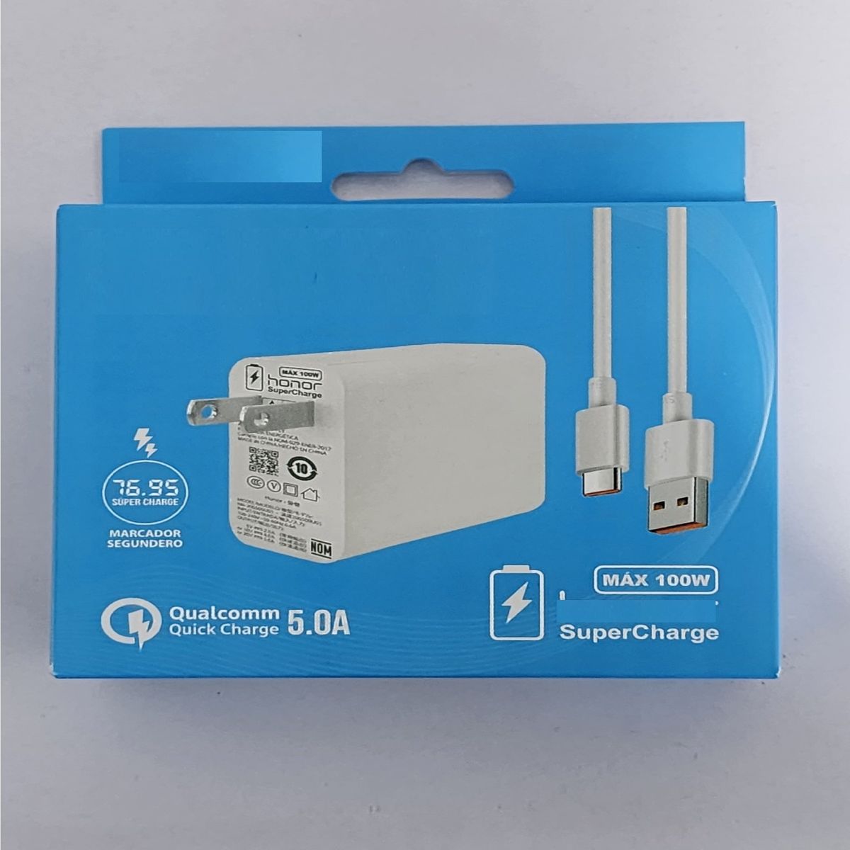 GENERICO - CARGADOR SUPER RAPIDA  66W + 100W - COMPATIBLE  HONOR - HUAWEI - CAJA