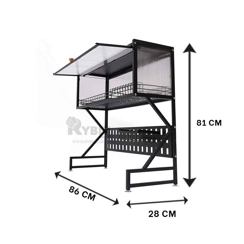 GENERICO - Soporte para Lavado de Platos en Color Negro Y+Gift Stickers