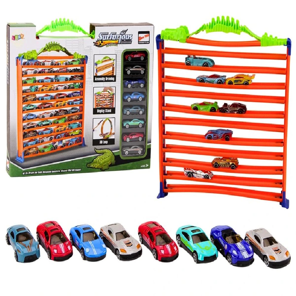 GENERICO - Juego de Pistas  Estacionamiento 2 en 1 de Automóviles