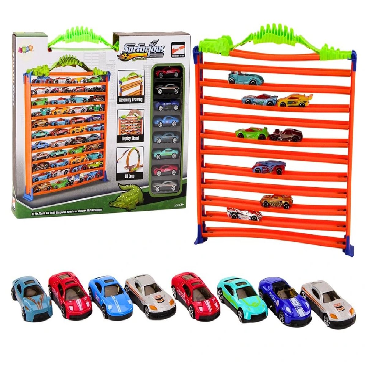 GENERICO - Juego de Pistas  Estacionamiento 2 en 1 de Automóviles