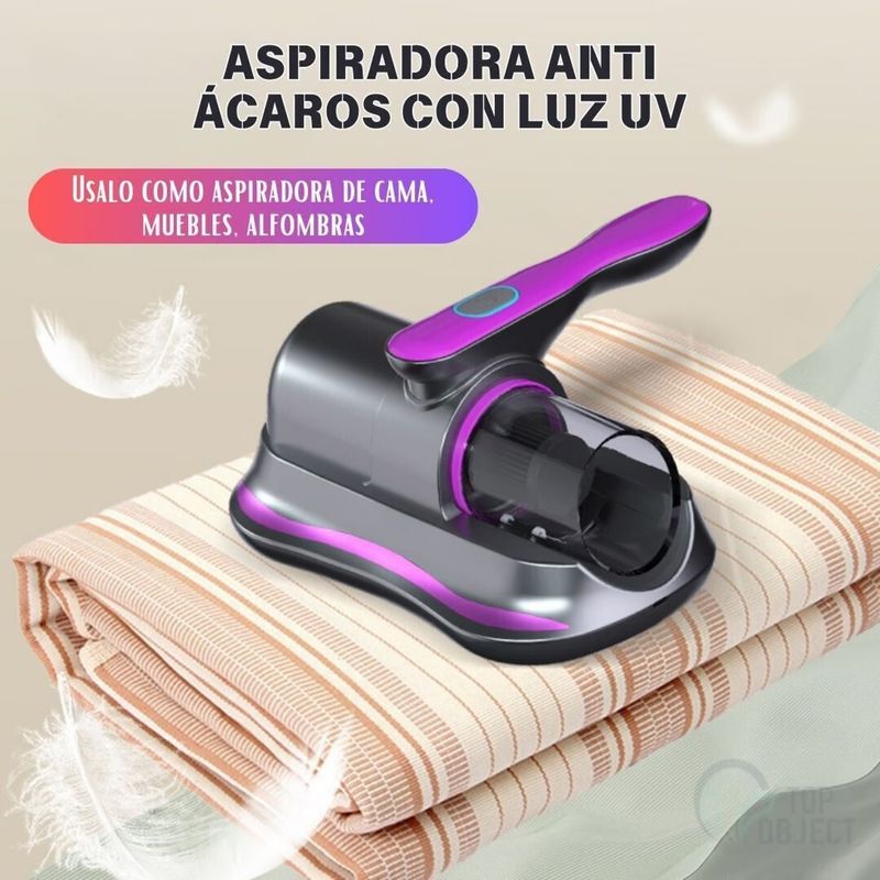 GENERICO - Aspiradora Inalámbrica de Mano Anti-Ácaros Con Luz UV Limpia Colchón