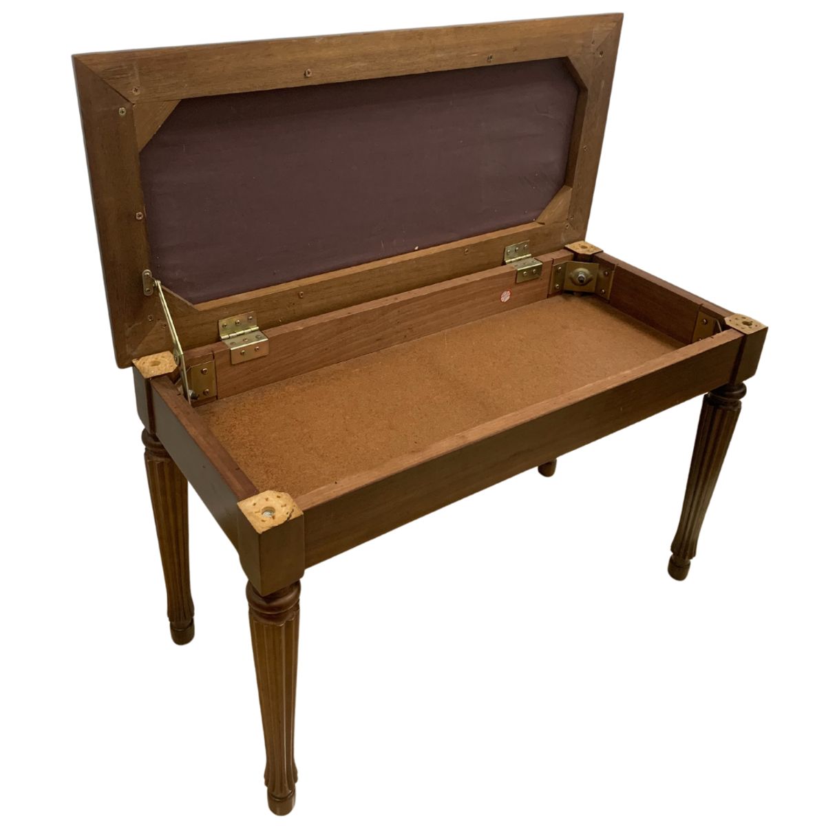 GENERICO - BANQUETA BASE DE MADERA COLOR MARRON CON COJIN TAPIZADO VERDE