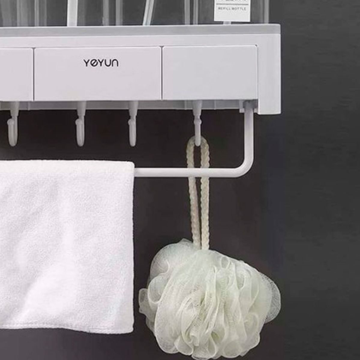 GENERICO - Estante Flotante para Baño con Cajones y Ganchos  Adhesivo Transparente