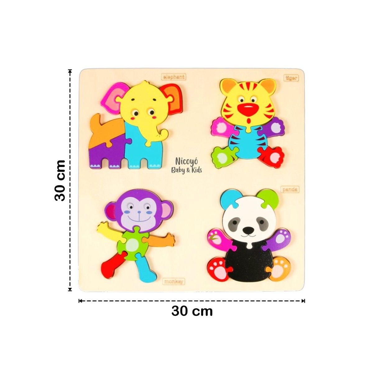 EDUCA - Juguete Rompecabezas 4 en 1 en Alto Relieve- Animales Jungla