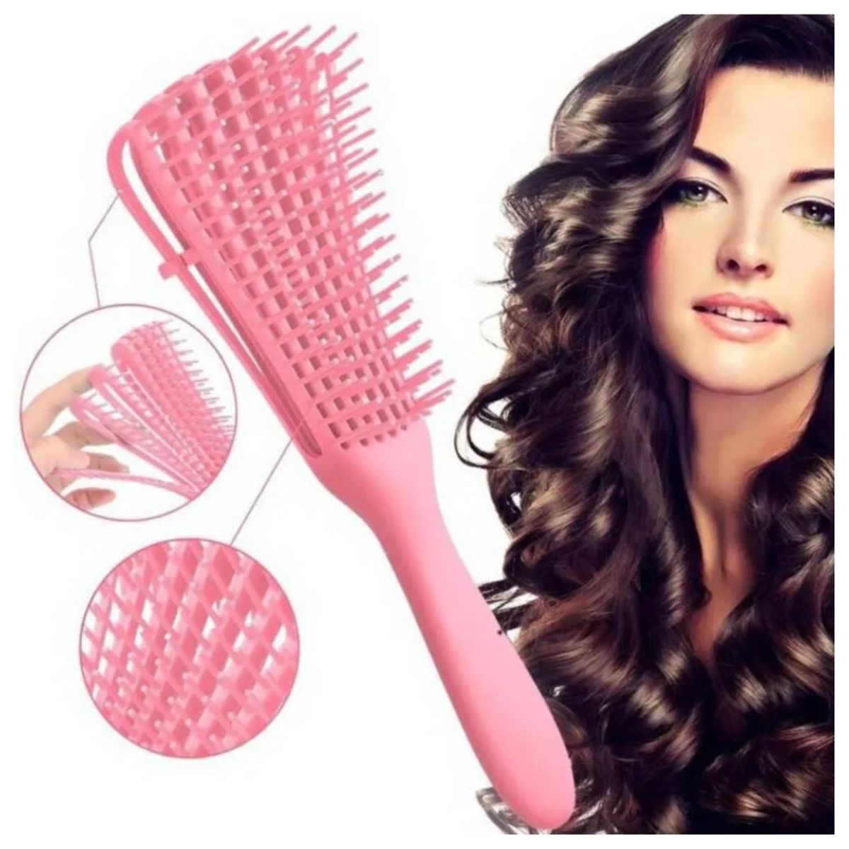 GENERICO - 4 Peines Cepillo Flexible Desenredante para Cabello Rizos Afro