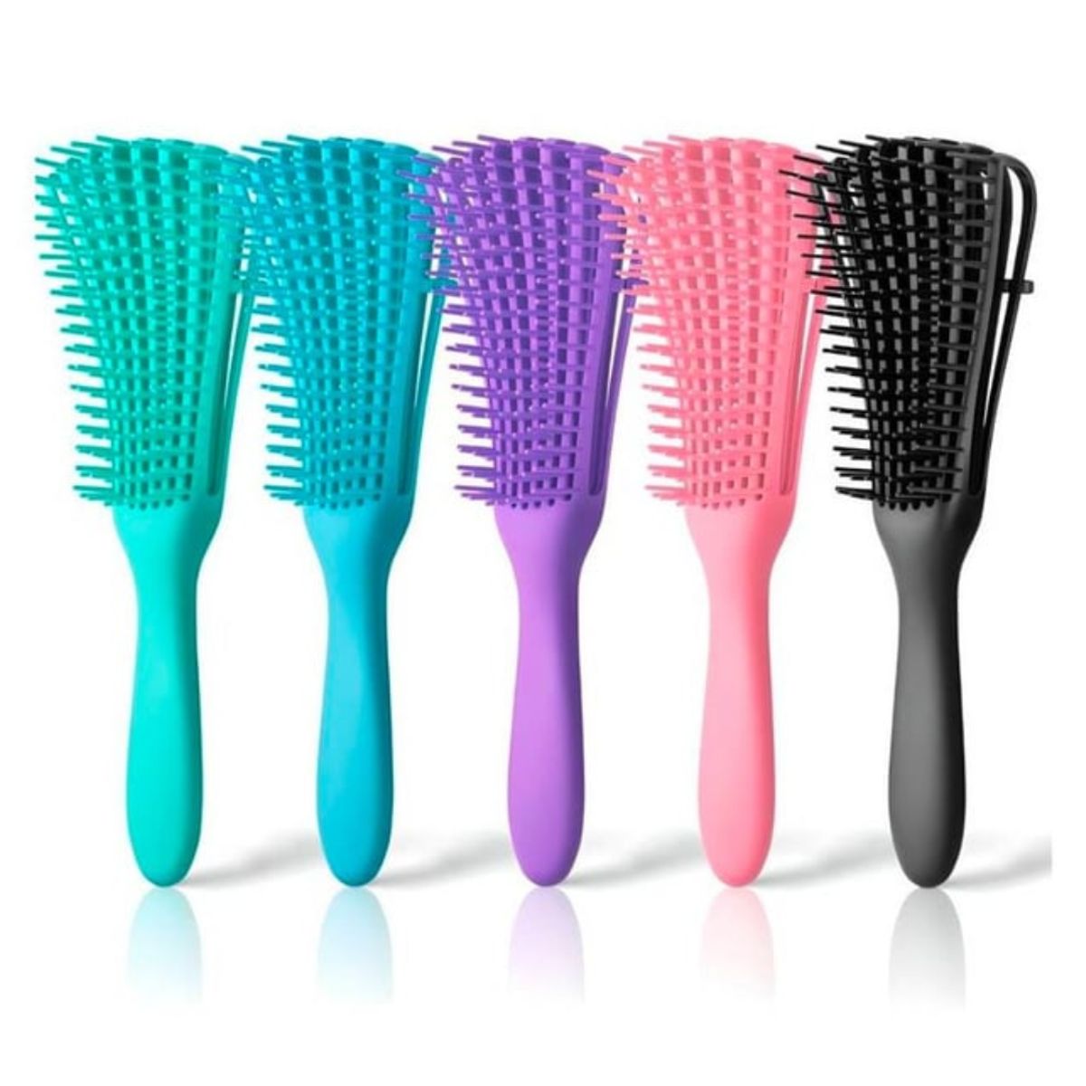 GENERICO - 4 Peines Cepillo Flexible Desenredante para Cabello Rizos Afro