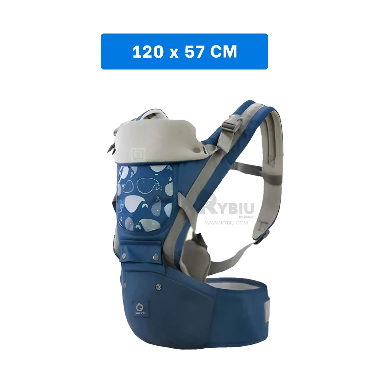 GENERICO - Morral Practica de Ballena Azul Y+Regalo Ligas para Peinar
