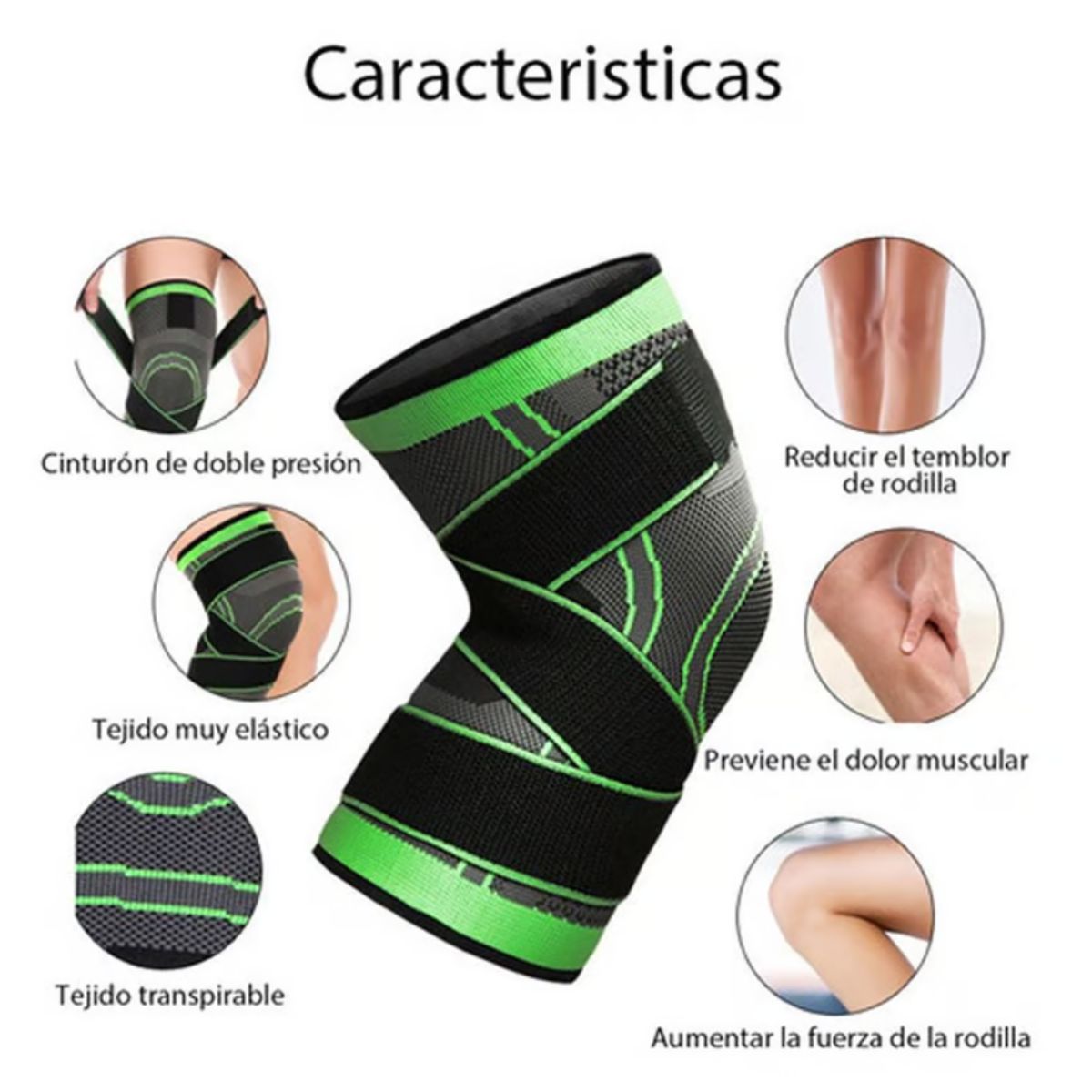 GENERICO - Rodillera Terapéutica De Compresión Elasticada