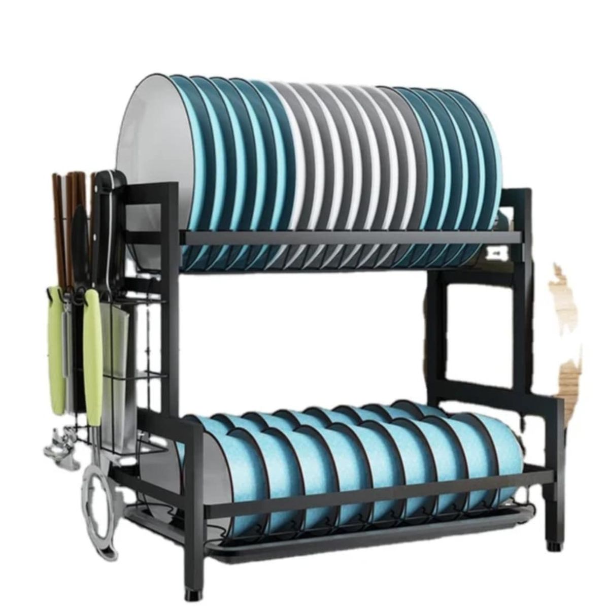 GENERICO - Secaplatos Organizador de Cocina Escurridor de 2 Niveles Portaplatos