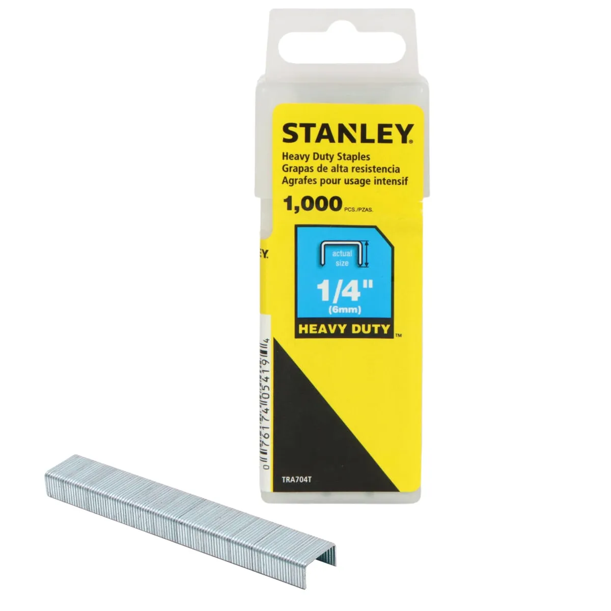 STANLEY - Grapas Uso Pesado 1/4" x 1000 unidades Corona Angosta STANLEY