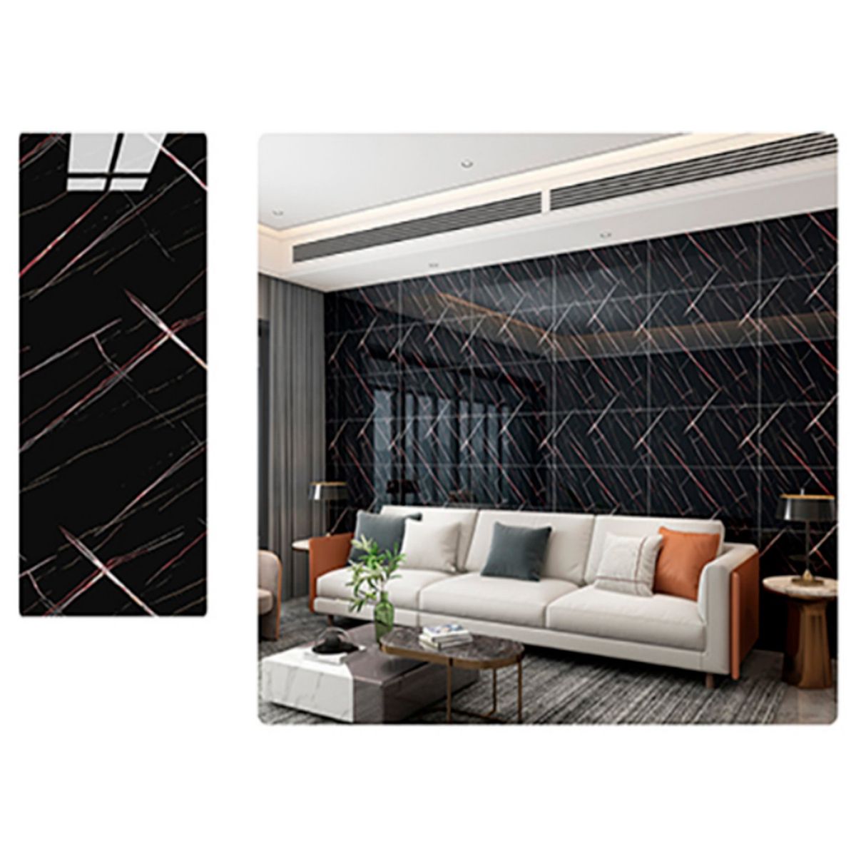 DECOKASA - Rollo de Papel Tapiz Autoadhesivo 12x3mx25mm - Ébano Dorado