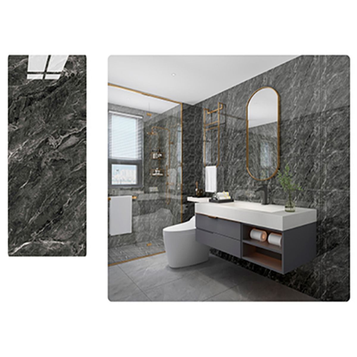 DECOKASA - Rollo de Papel Tapiz Autoadhesivo 12x3mx25mm - Gris Ágata