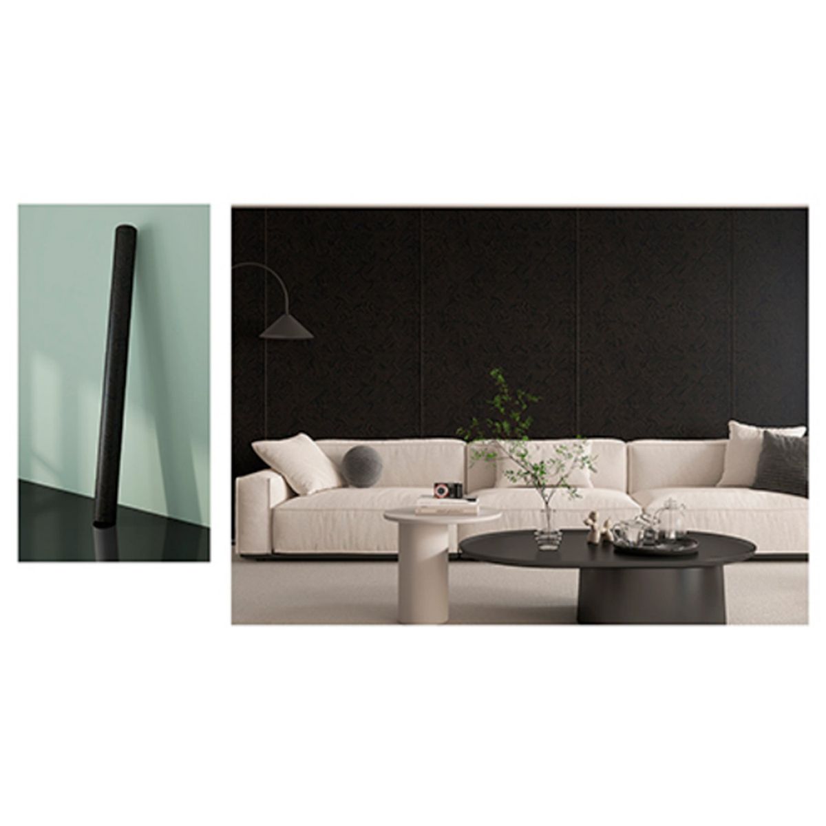 DECOKASA - Rollo de Papel Tapiz Mármol Autoadhesivo 12x3mx25mm - Ébano Elegance