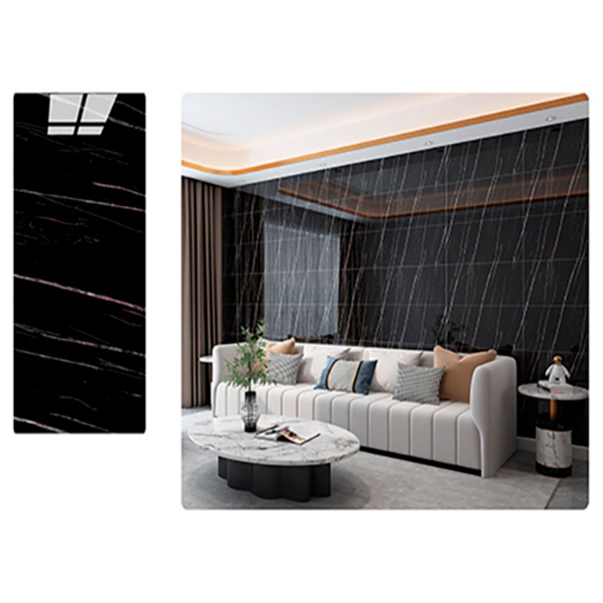 DECOKASA - Rollo de Papel Tapiz Autoadhesivo 12x3mx25mm - Nero Rosé