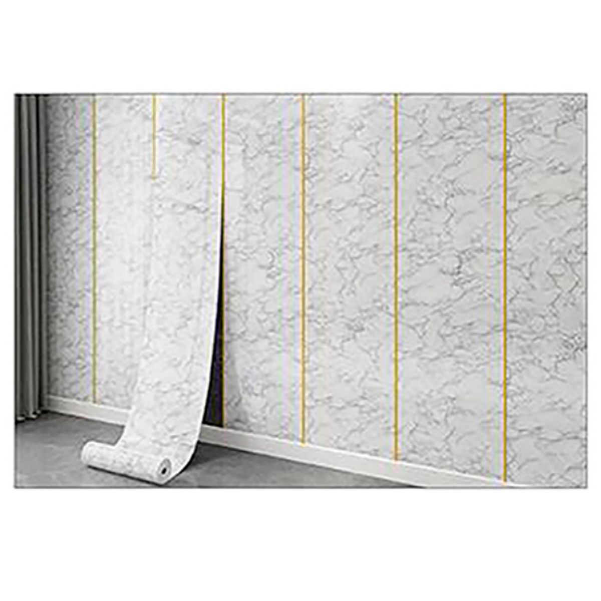 DECOKASA - Rollo de Papel Tapiz Autoadhesivo 12x3mx25mm - Blanco Deluxe