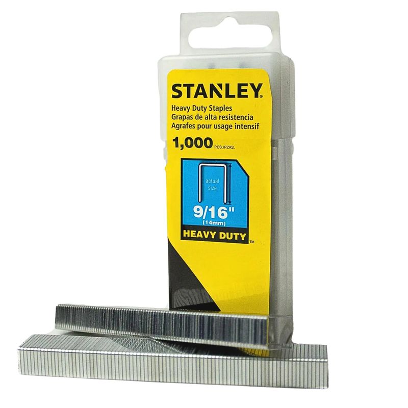 STANLEY - Grapas Uso Pesado 9/16" x 1000 unidades Corona Angosta STANLEY