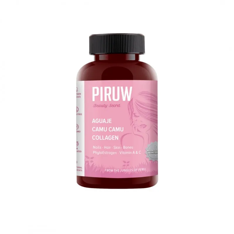 PIRUW - Colágeno Hidrolizado con Camu Camu y Aguaje en Cápsulas 100 u x 500 mg - Piruw