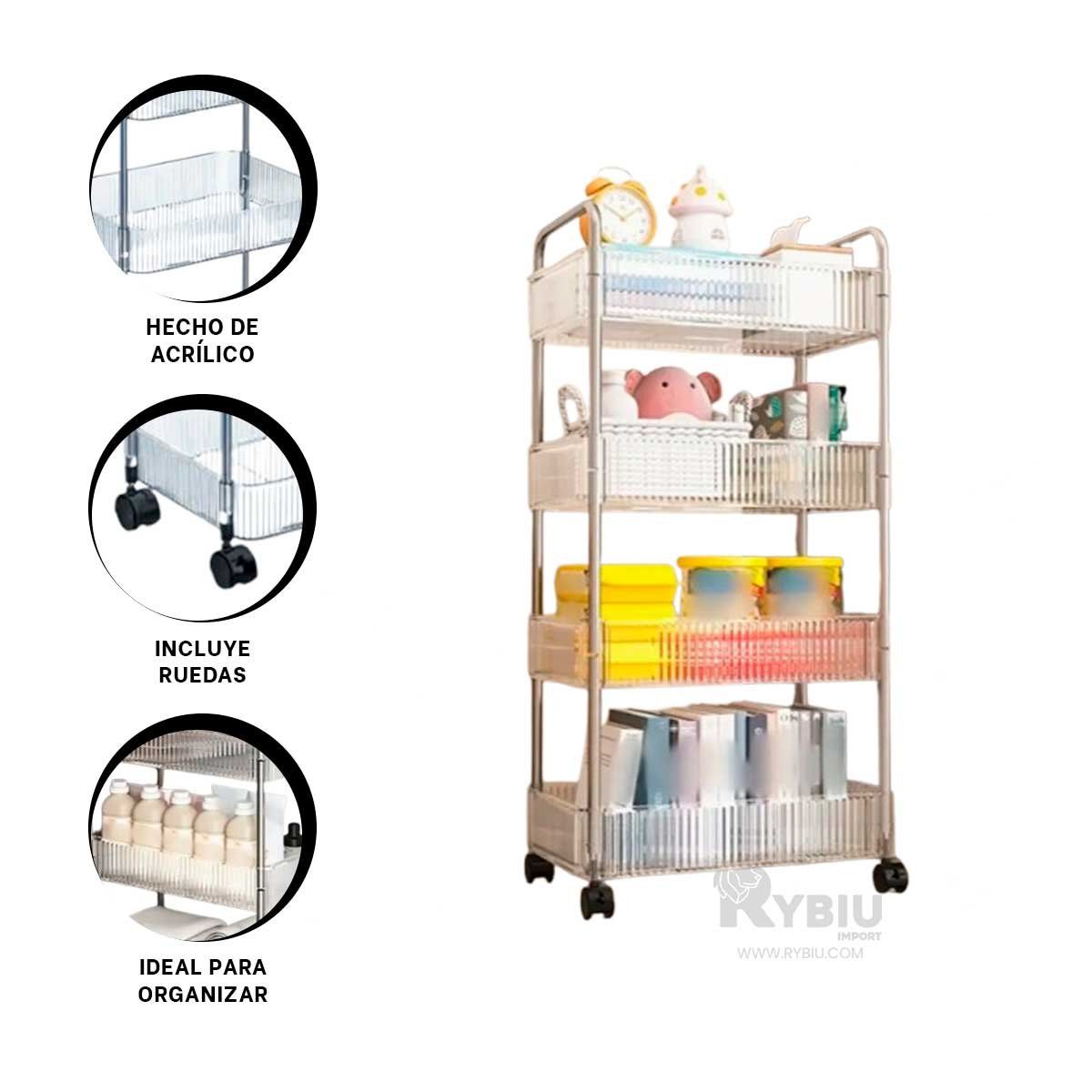 GENERICO - Estante de Lavanderia Acrilico 4 Niveles Y+Gift MiniAgenda