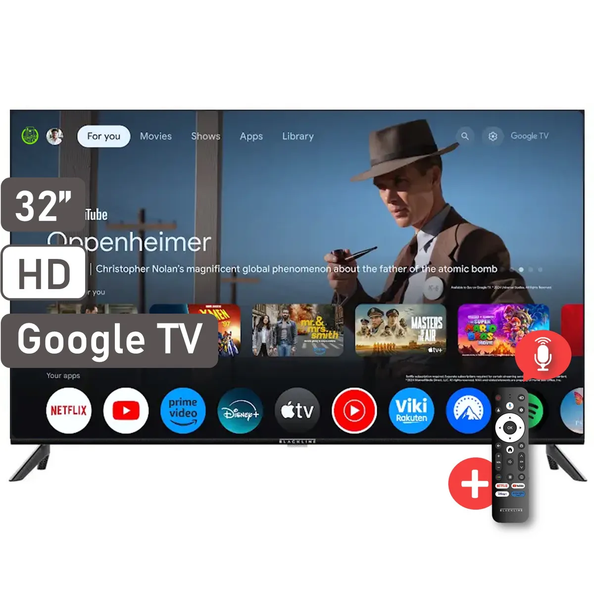 BLACKLINE - Televisor Blackline 32” HD Smart Google TV BL32-T3000HD Led