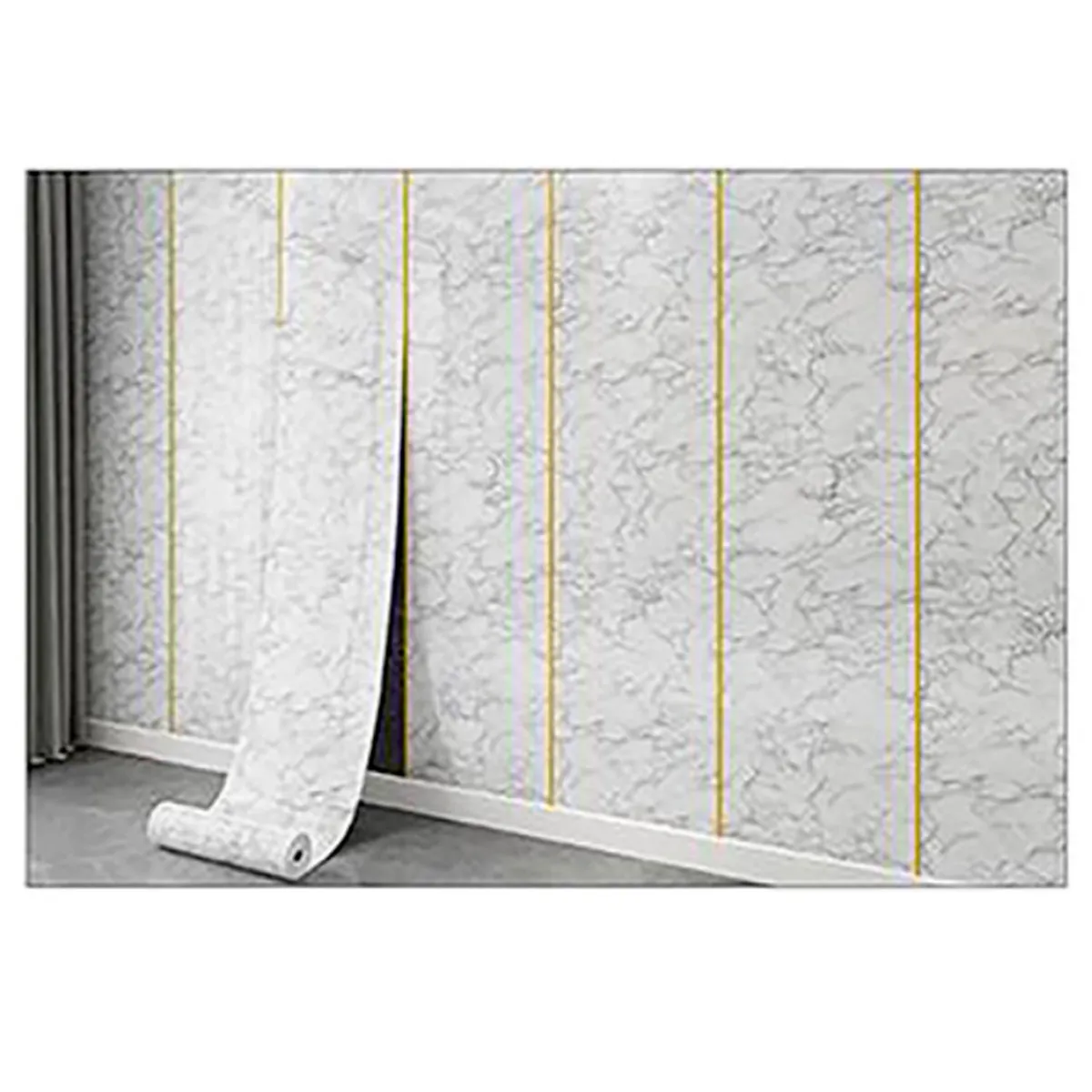 DECOKASA - Rollo de Papel Tapiz Autoadhesivo 12x3mx25mm - Blanco Deluxe