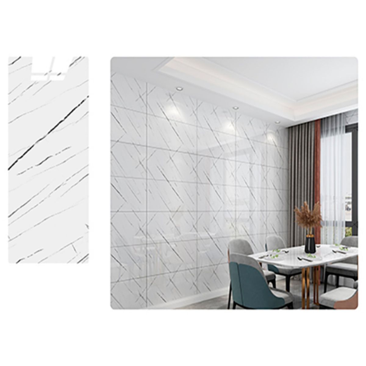 DECOKASA - Rollo de Papel Tapiz Autoadhesivo 12x3mx25mm - Blanco Elegance