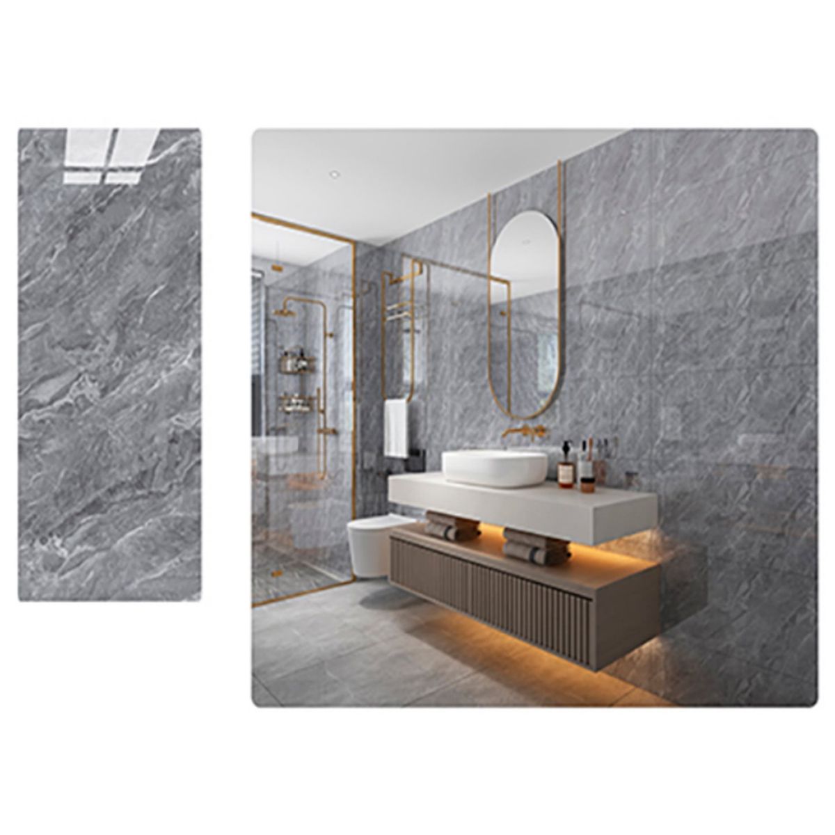 DECOKASA - Rollo de Papel Tapiz Autoadhesivo 12x3mx25mm - Gris Platinum