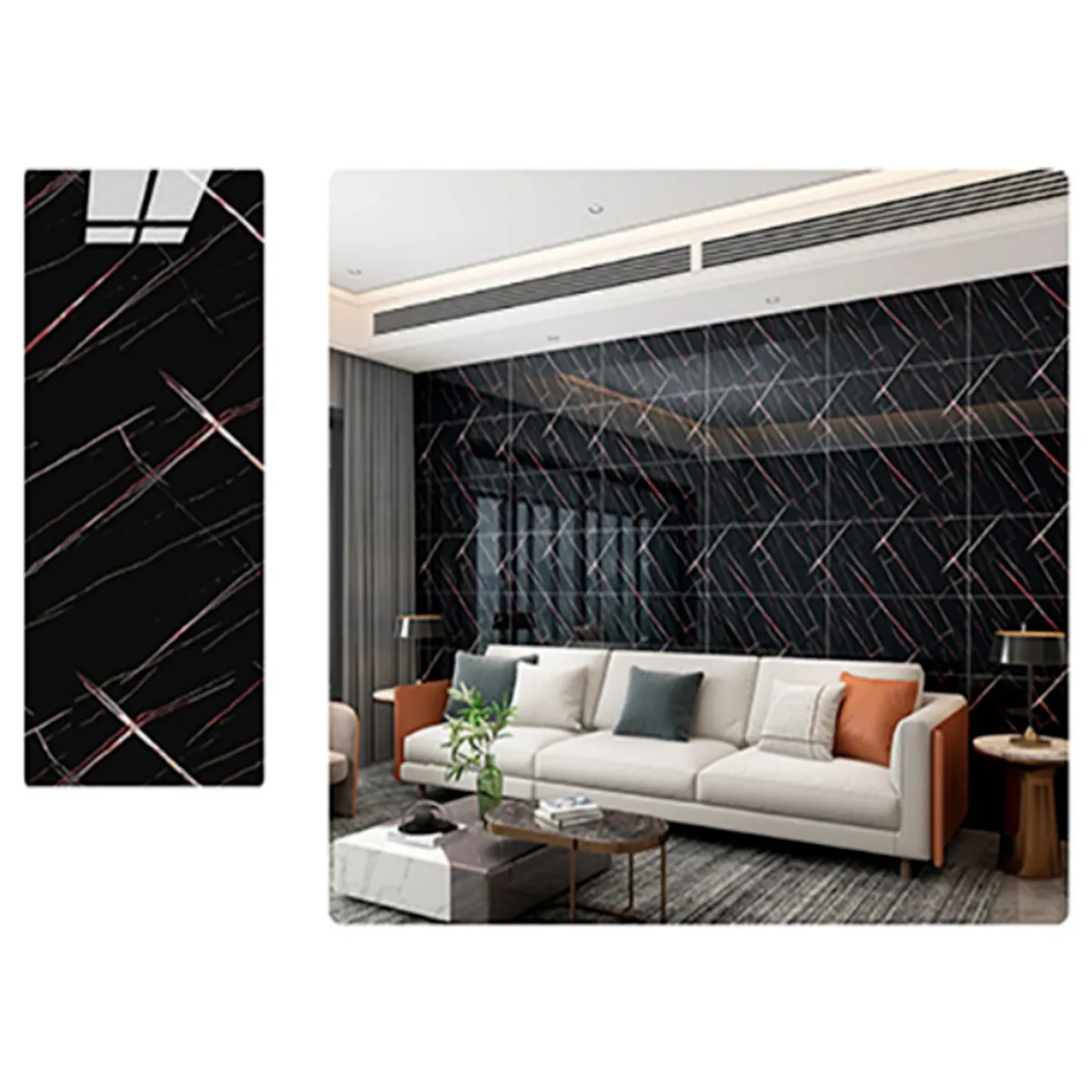 DECOKASA - Rollo de Papel Tapiz Autoadhesivo 12x3mx25mm - Ébano Dorado