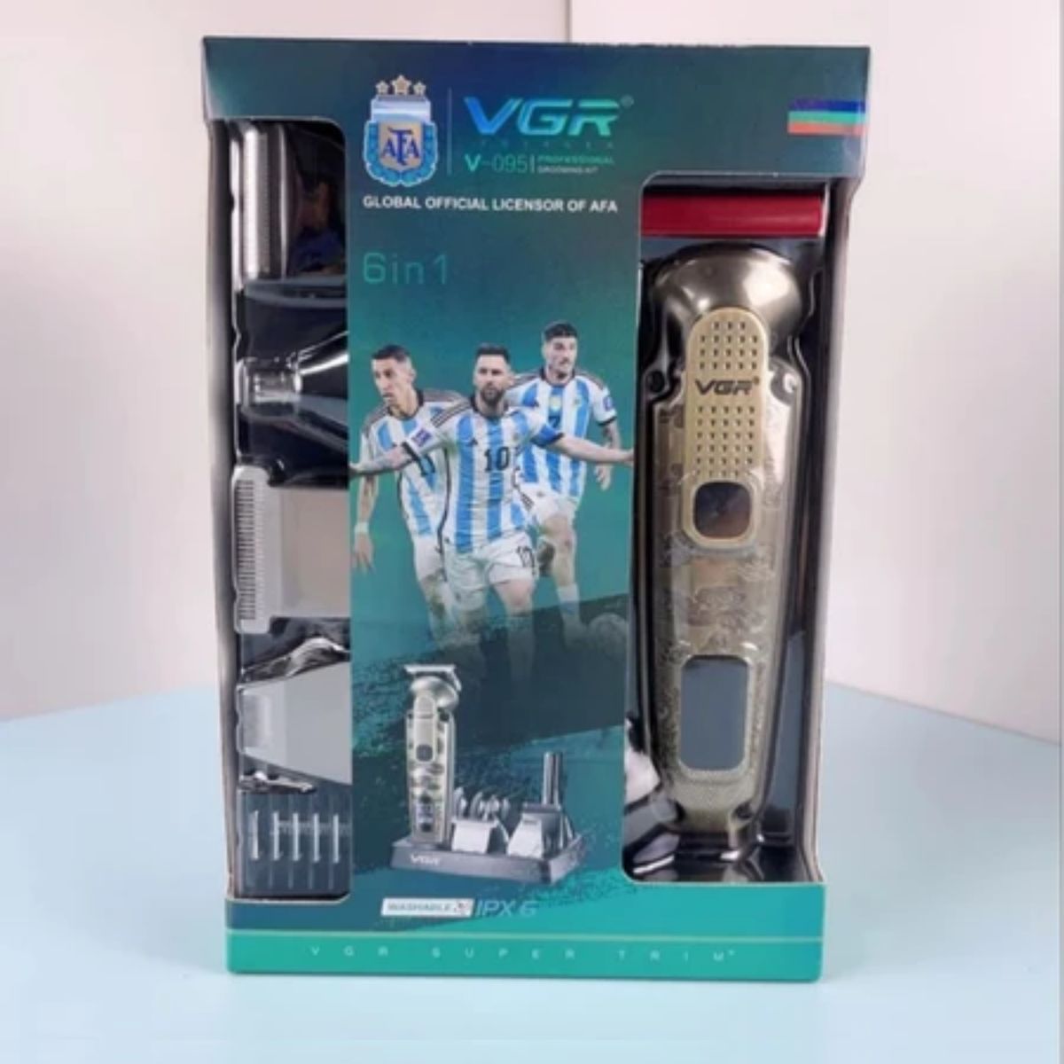 GENERICO - Máquina Cortadora Cabello Inalámbrica VGR V-095 Argentina 6 en 1 IPX6