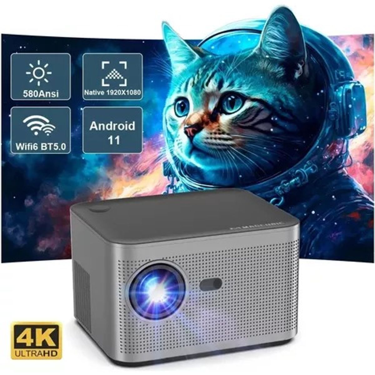 GENERICO - PROYECTOR  Y350 LED SMART FULL HD HASTA 4K  ANDROID WIFI BLUETOOTH