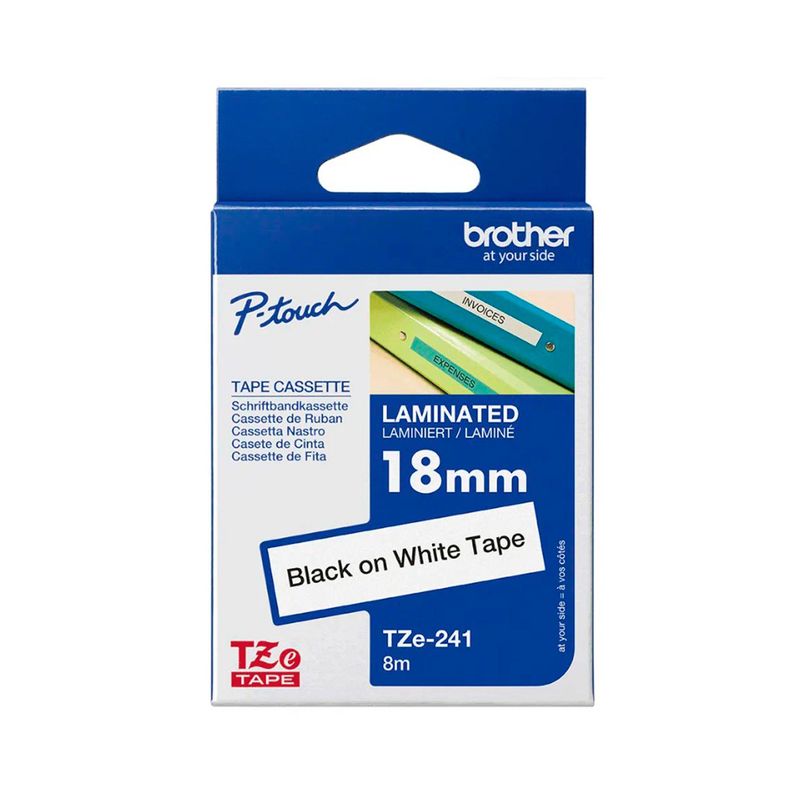BROTHER - CINTA BROTHER TZE241 NEGRO SOBRE BLANCO 8M X 18MM PN PN TZE241