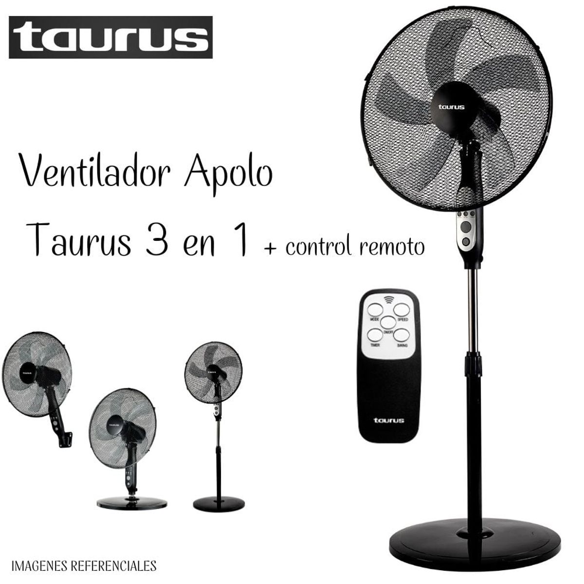 TAURUS - Ventilador Apolo Taurus 3 en 1 - 100 watts
