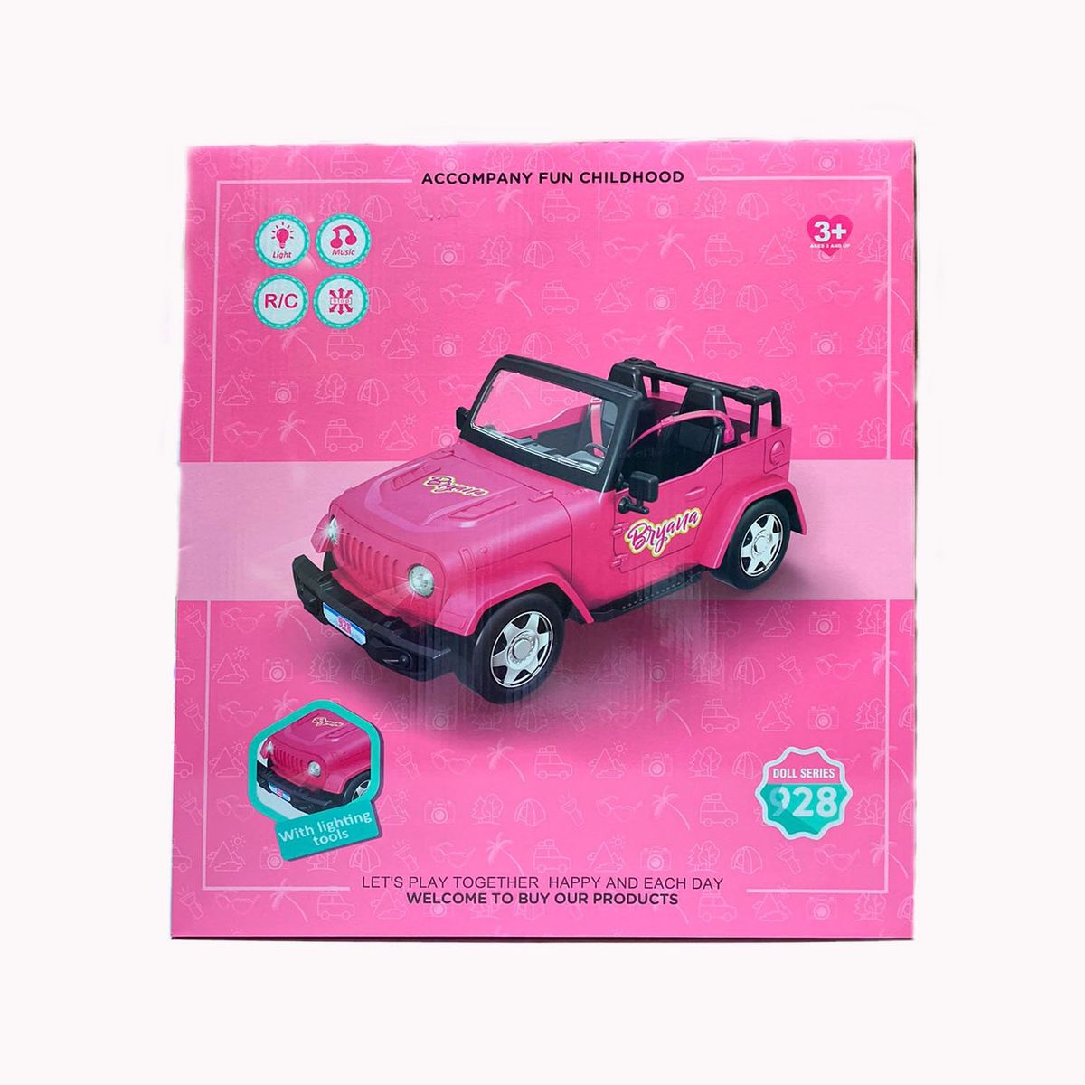 GENERICO - Juguete Set de Muñeca Bryana con Auto Yate y Control Musical