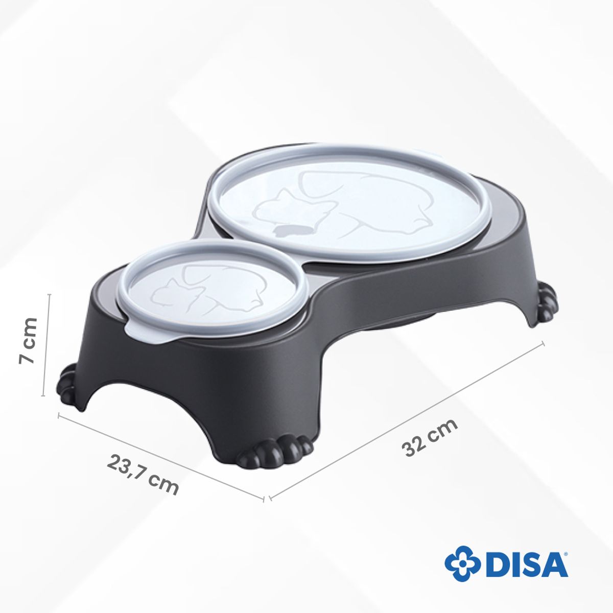 DISA SOLUCIONES ECOEFICIENTES - PLATO DE COMIDA DUO PARA MASCOTAS Gris Oscuro