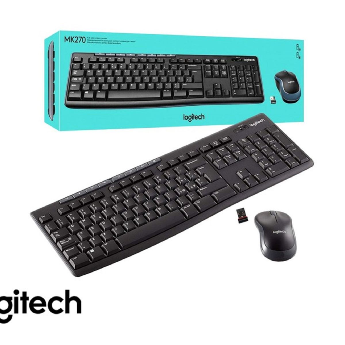 LOGITECH - Kit Teclado y Mouse Logitech MK270 Inalámbrico Negro