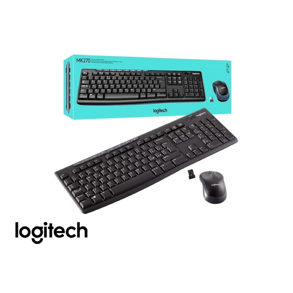LOGITECH - Kit Teclado y Mouse Logitech MK270 Inalámbrico Negro