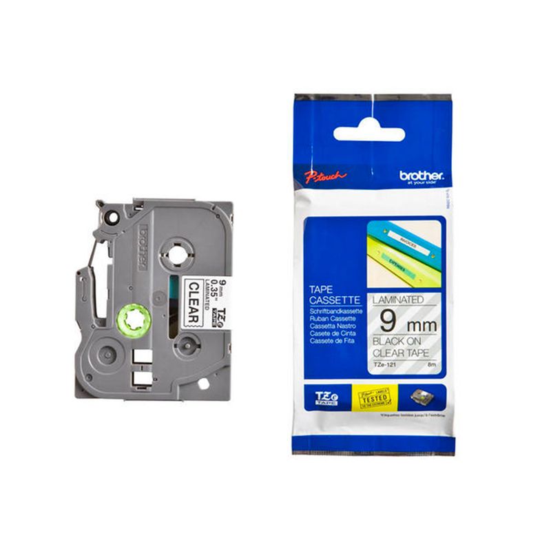 BROTHER - CINTA BROTHER TZE121 NEGRO ON TRANSP 38 9MM PN TZE121