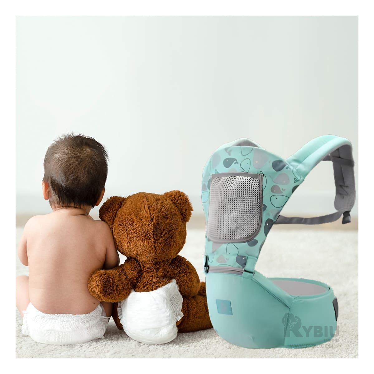 GENERICO - Morral Util para Bebe en Color Verde Y+Ligas de Regalo