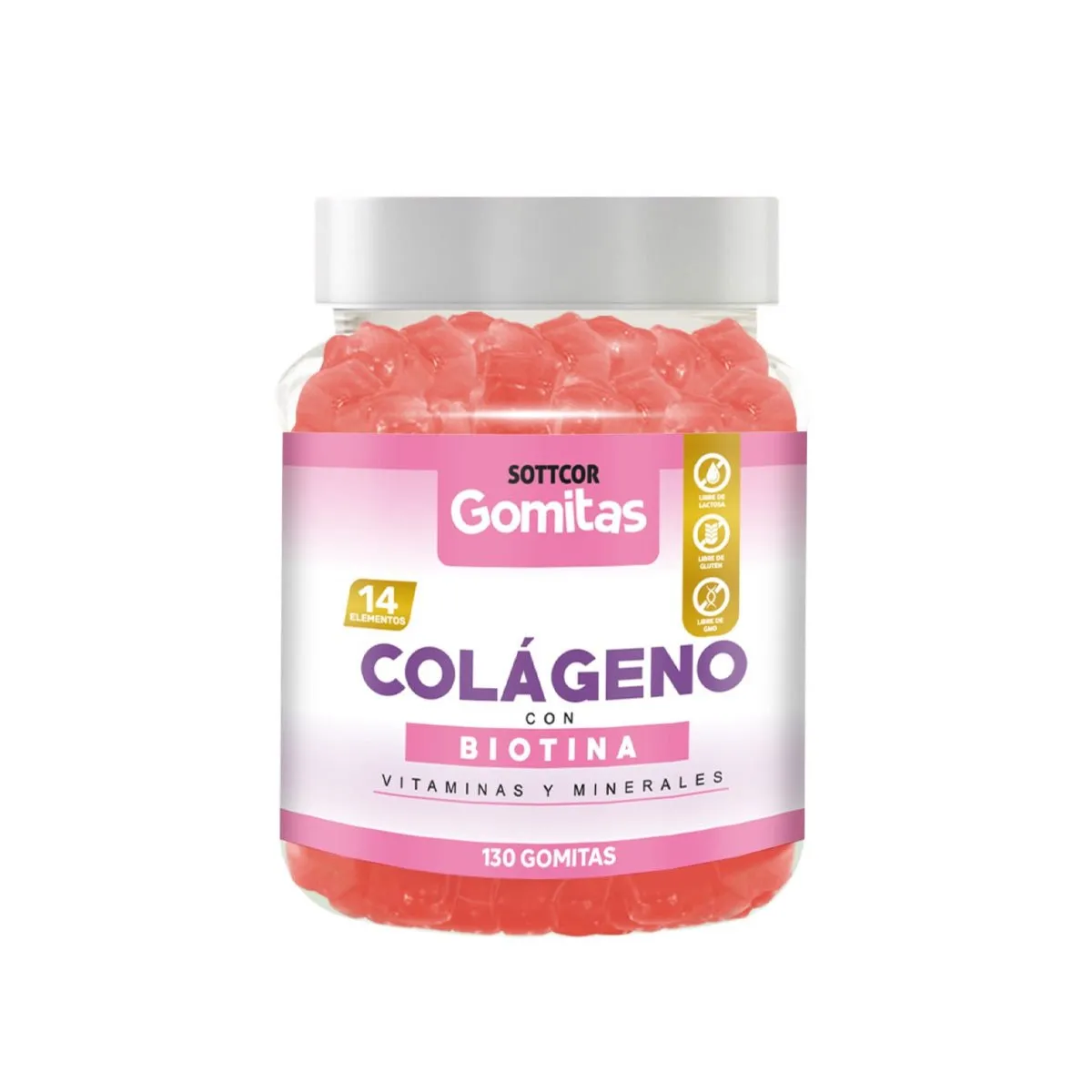 GENERICO - Gomitas Adultos Colágeno y Biotina 130 Gomitas - Sottcor