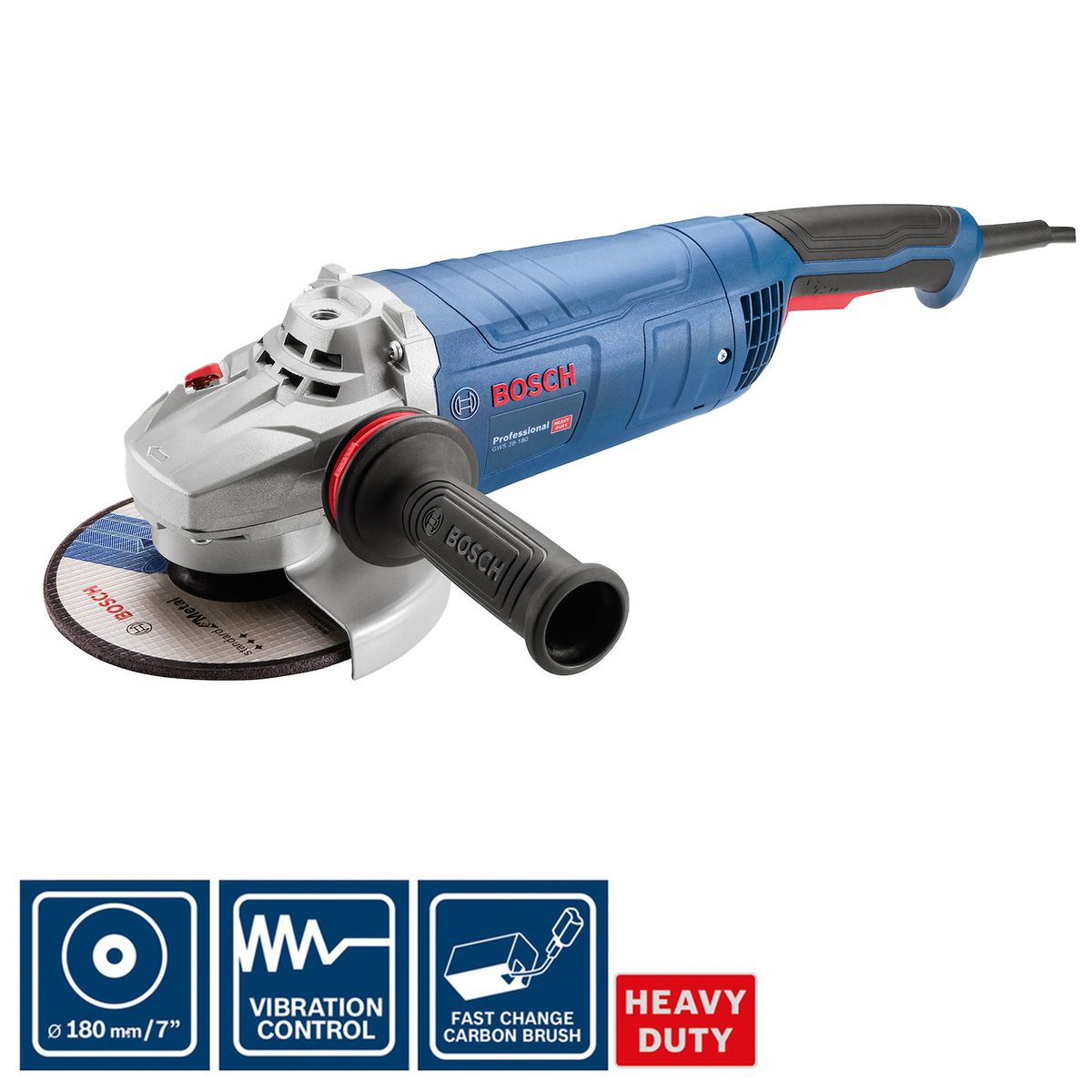 BOSCH - Amoladora Esmeril Bosch 2800 W 7(180mm) Heavy Dut - GWS 28-180 TRI