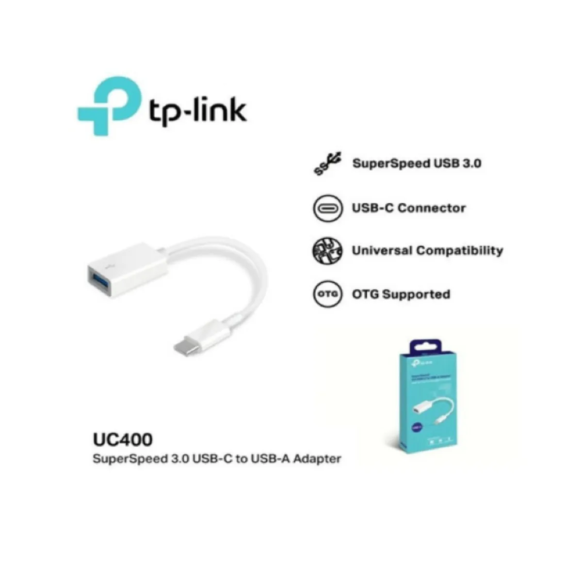 TP LINK - ADAPTADOR OTG TIPO C TP-LINK UC400 - USB 3.0 BLANCO