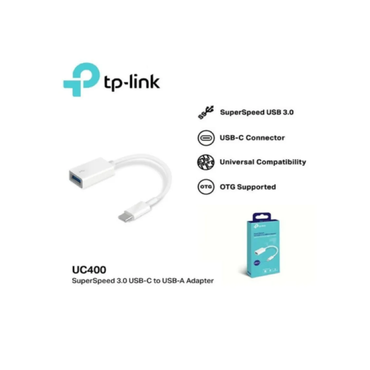 TP LINK - ADAPTADOR OTG TIPO C TP-LINK UC400 - USB 3.0 BLANCO