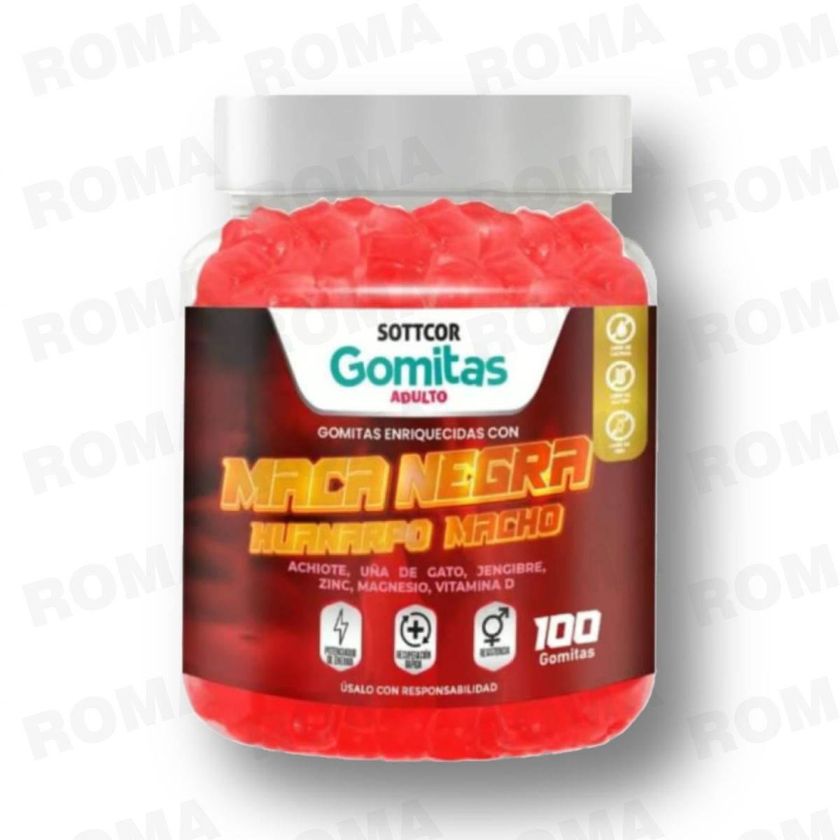 GENERICO - MACA NEGRA HUANARPO MACHO GOMITAS SOTTCOR 100 GR