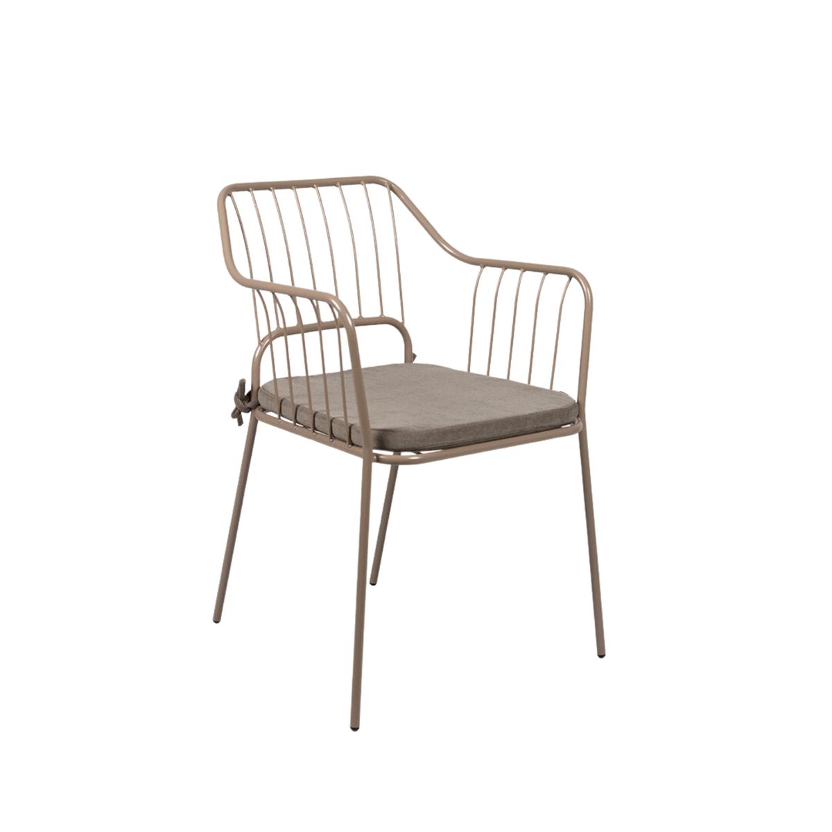 NIHM - Silla Comedor de Metal Mucuchie Beige