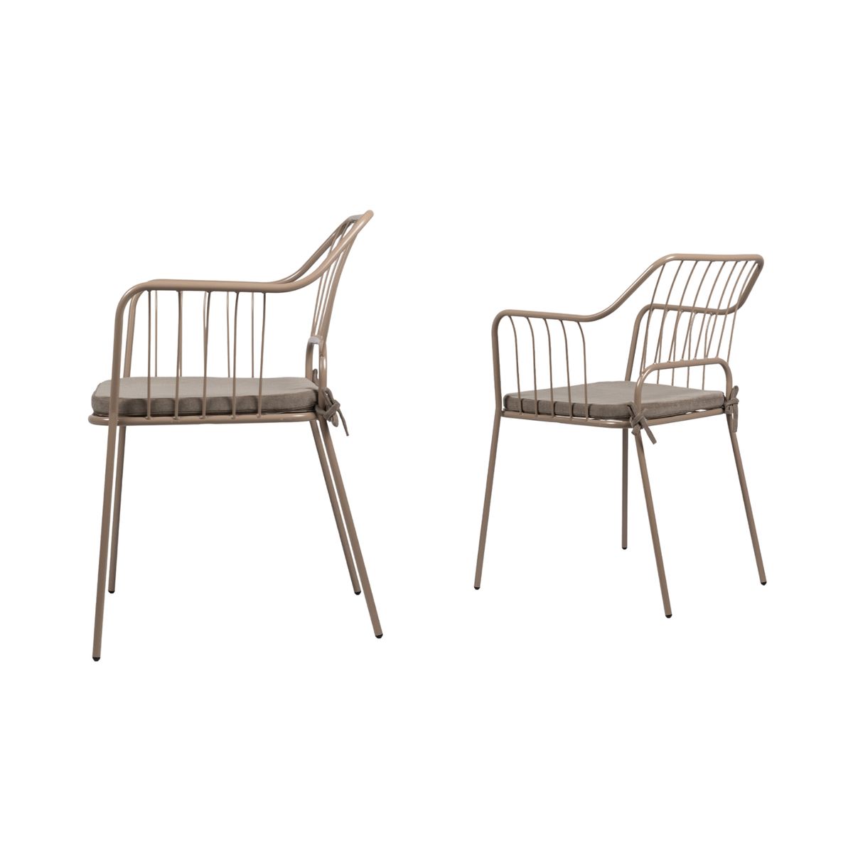 NIHM - Silla Comedor de Metal Mucuchie Beige