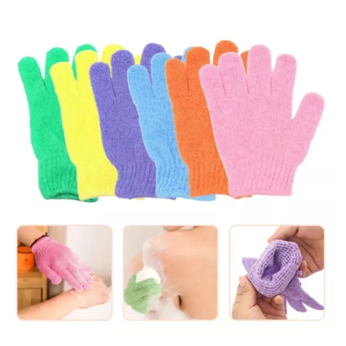 GENERICO - Pack 6 Guantes Exfoliante Corporal