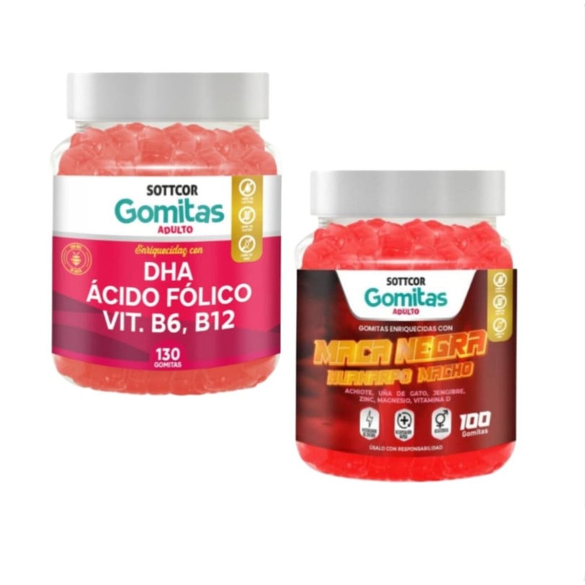 GENERICO - GOMITAS DE MACA NEGRA HUANARPO MACHO + DHA ACIDO FOLICO SOTTCOR 2X